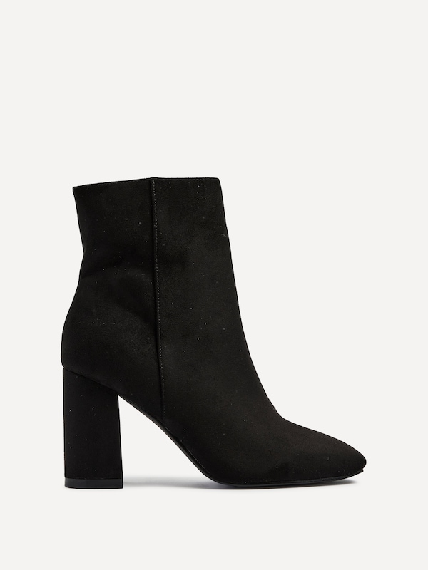 Linzi Scout Black Suede Classic Block Heeled Ankle Boot