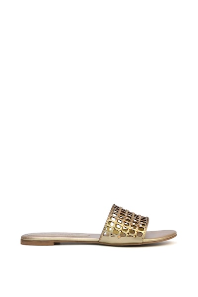 XY London 'Abbie' Mesh Strappy Diamante Slip On Flat Sandals Sliders