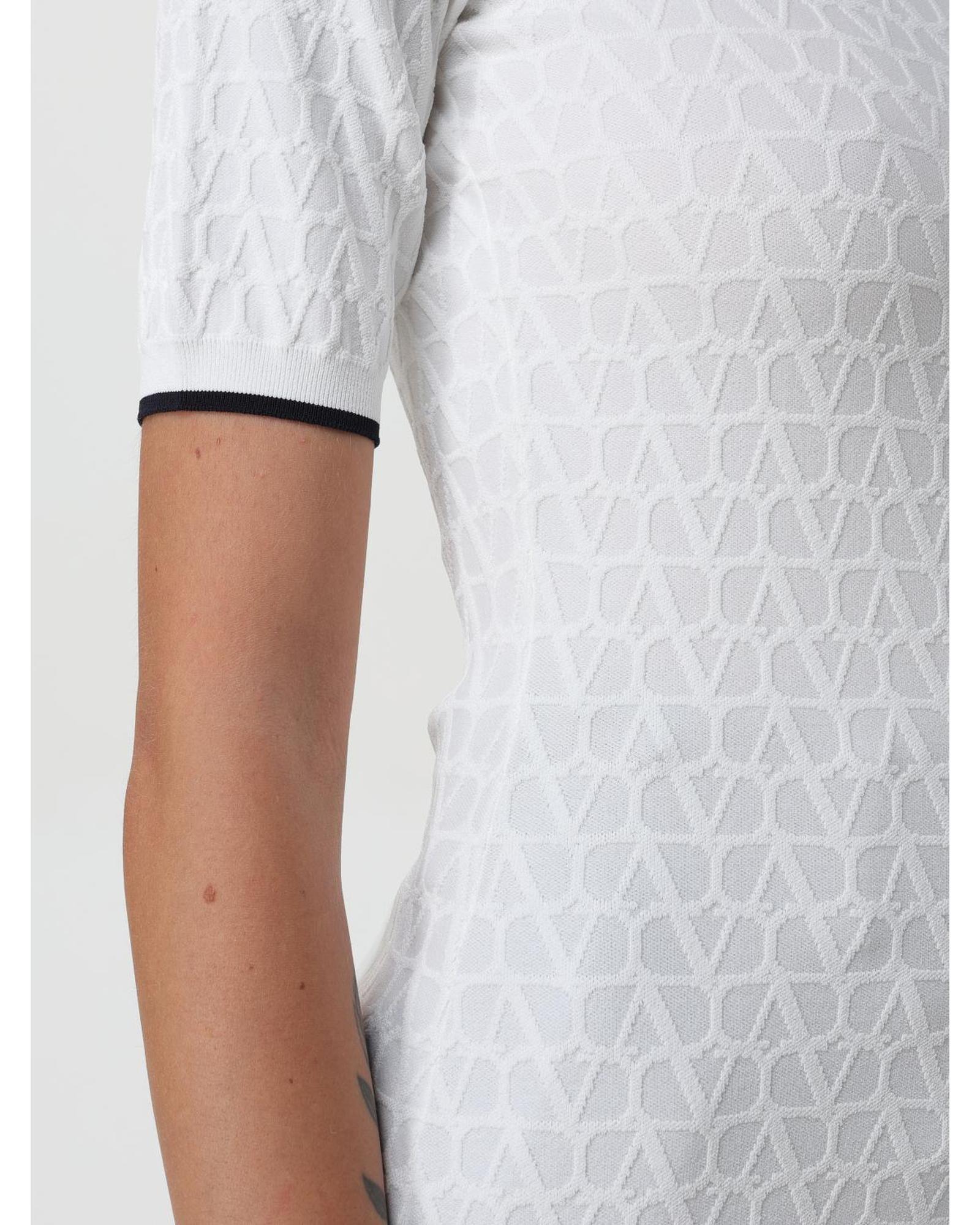 Valentino Short Sleeve Knit Top Wo - White T-Shirts image 5