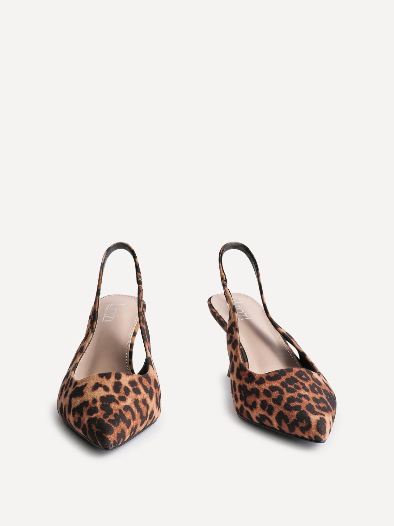 Linzi Izzie Wide Fit Leopard Print Sling Back Low Court Heel image 3
