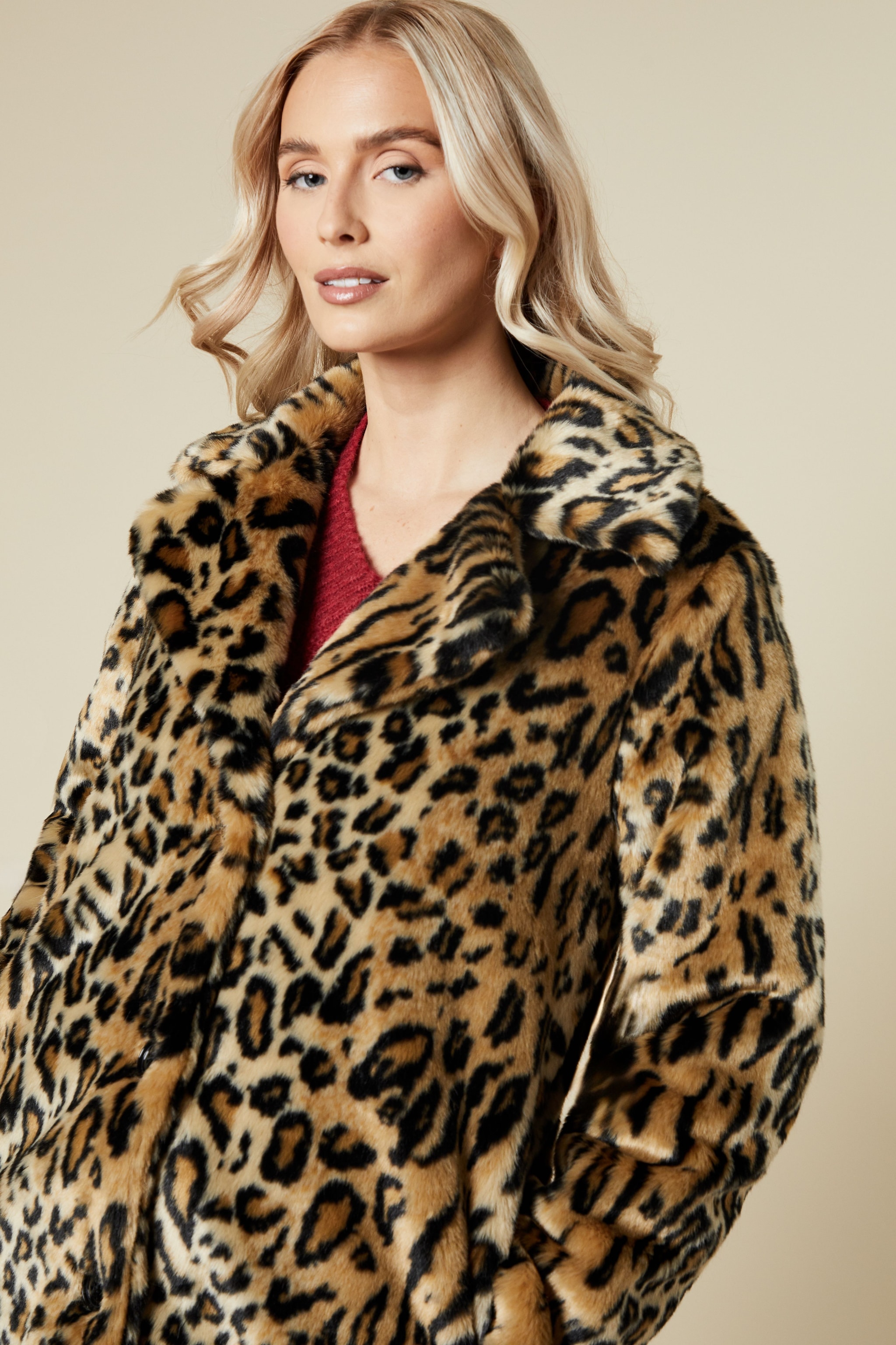 Dorothy Perkins Leopard Print Faux Fur Coat Leopard image 4