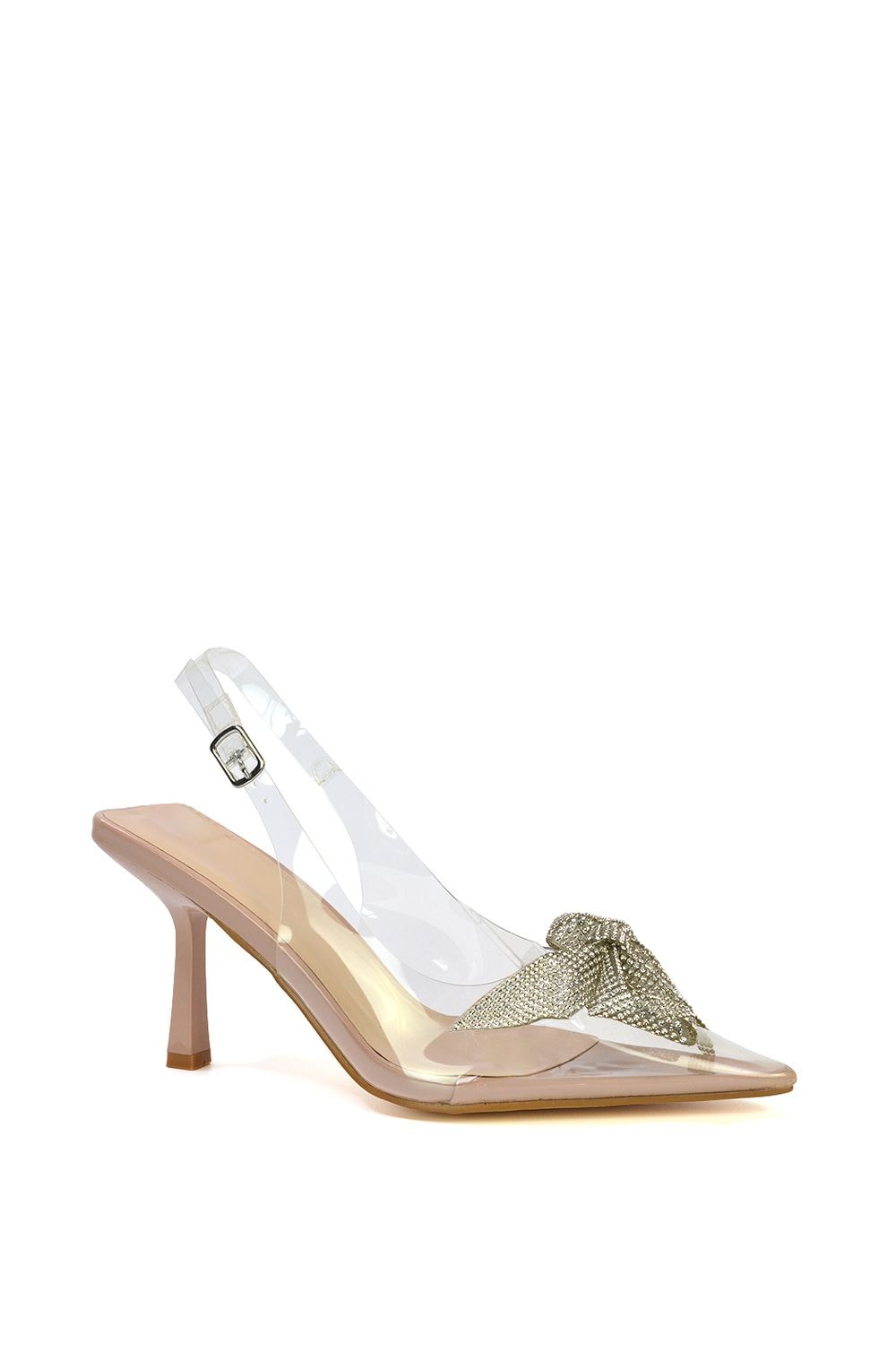 XY London 'Alaina' Perspex Slingback Stiletto Heel Court Shoes image 2