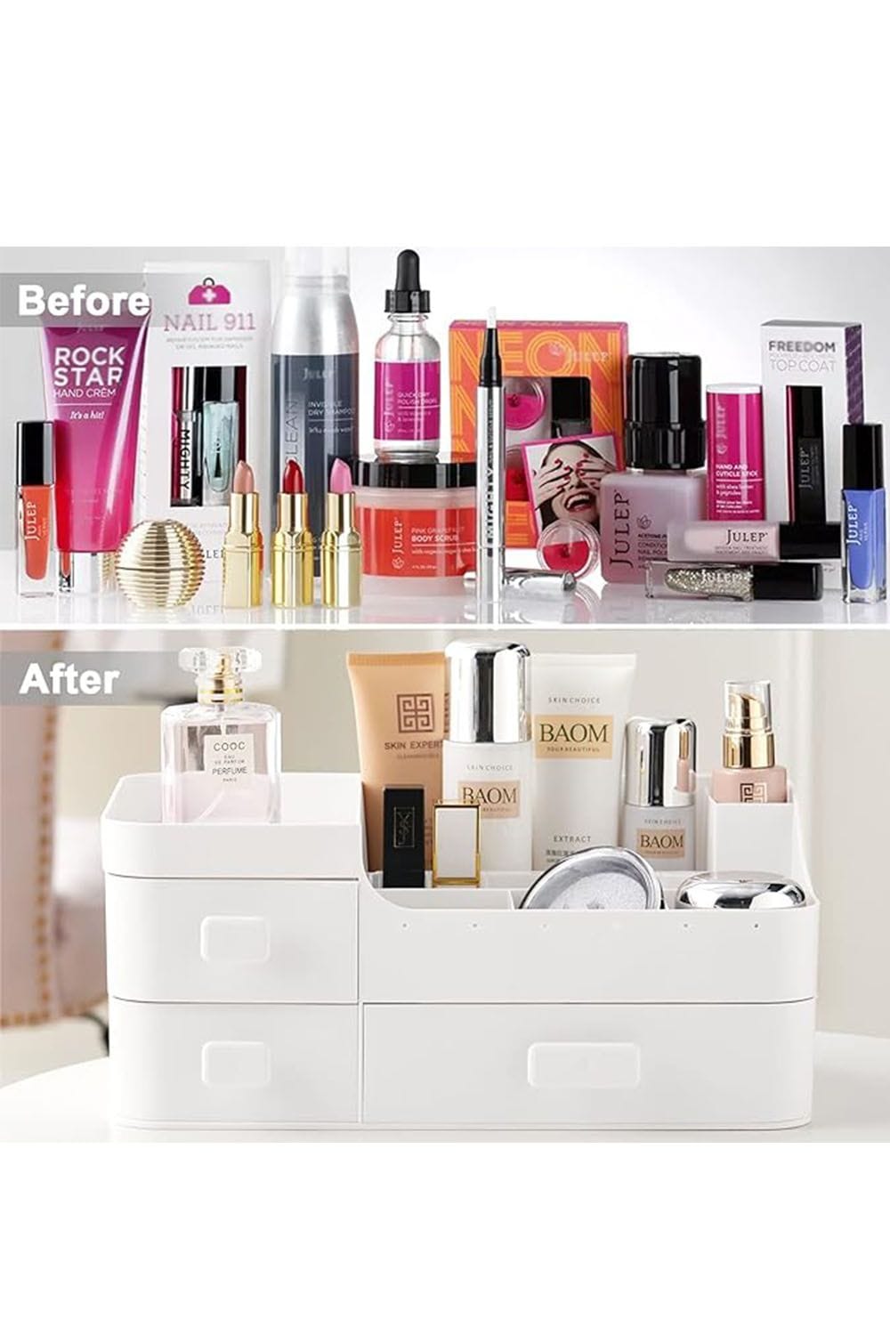 Living and Home Cosmetic Miscellaneous Storage Box Portable Desktop Makeup Box For Home Dormitory Office image 4