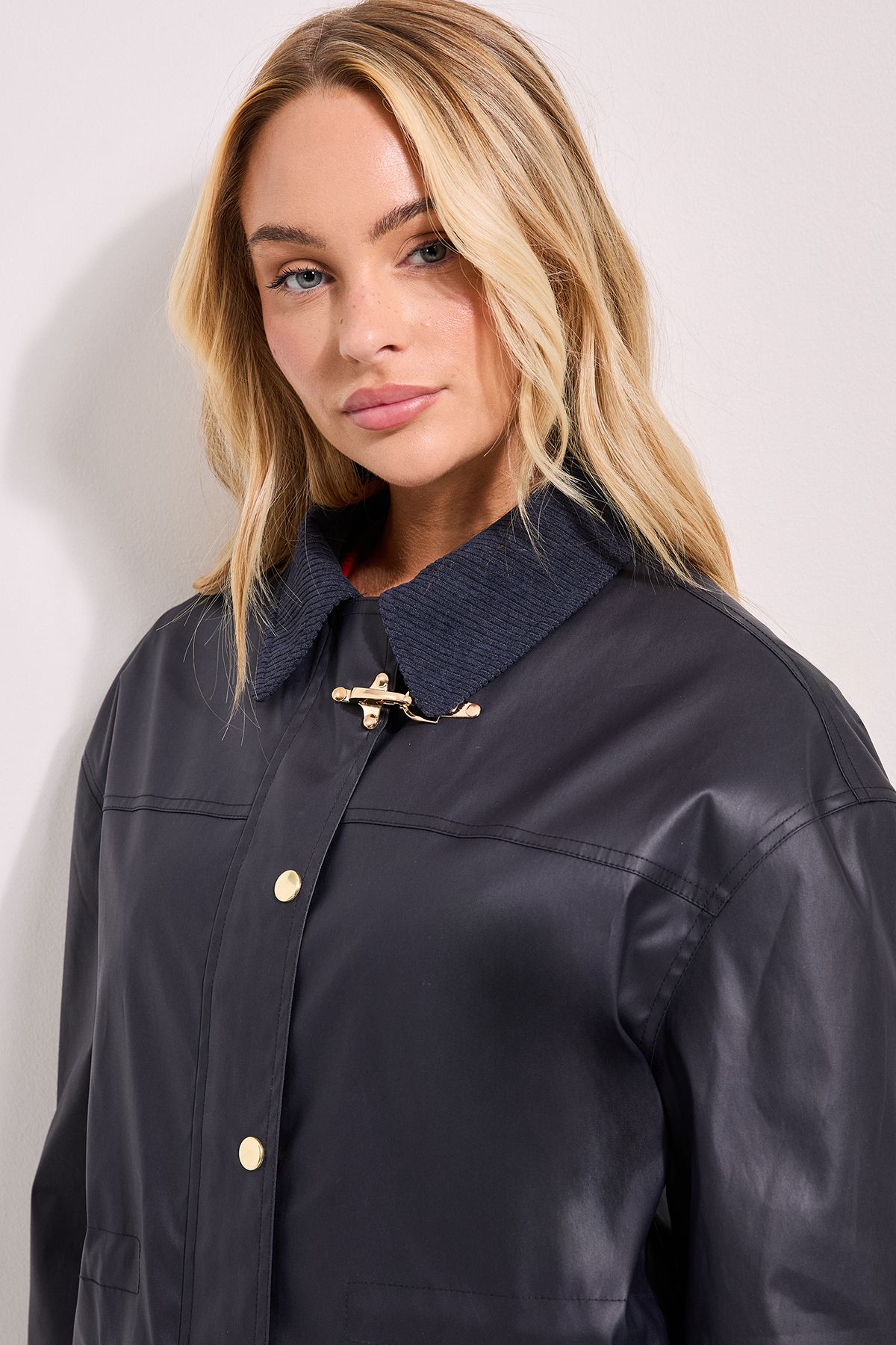Dorothy Perkins Heritage Waxed Jacket Navy image 5