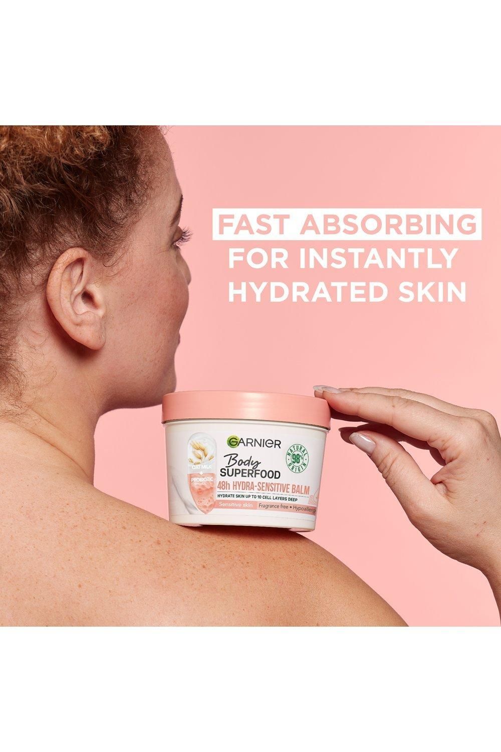 Garnier Garnier Body Superfood, Hydra Sensitive Body Cream, with Oat Milk & Probiotic Derived Fractions Multi image 6