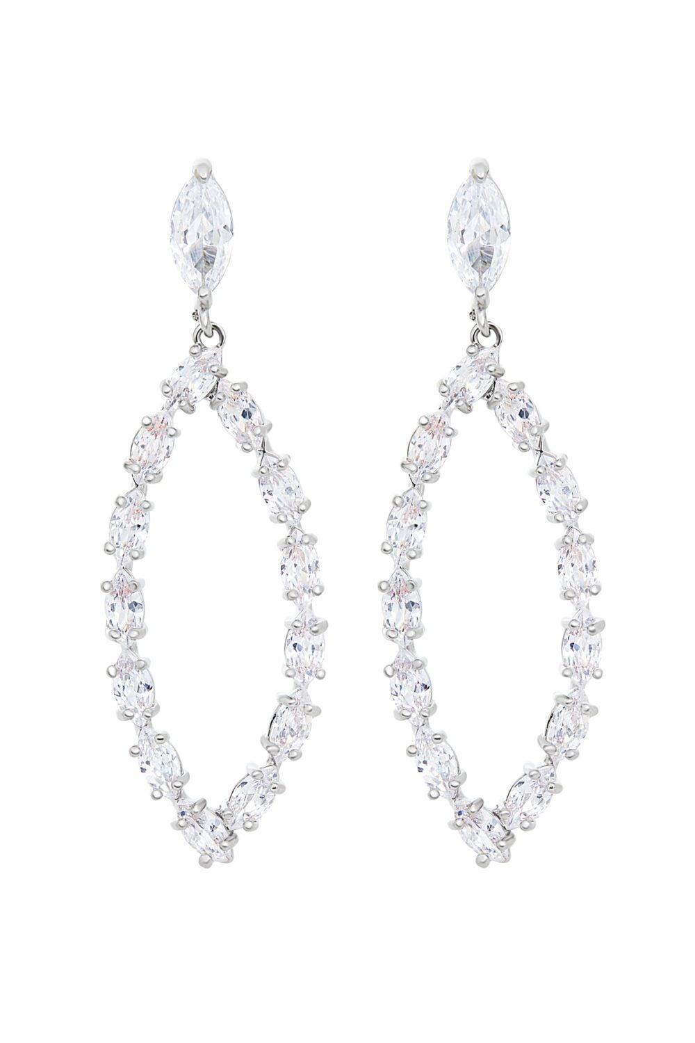 Jon Richard Rhodium Plated Cubic Zirconia Open Earrings image 1