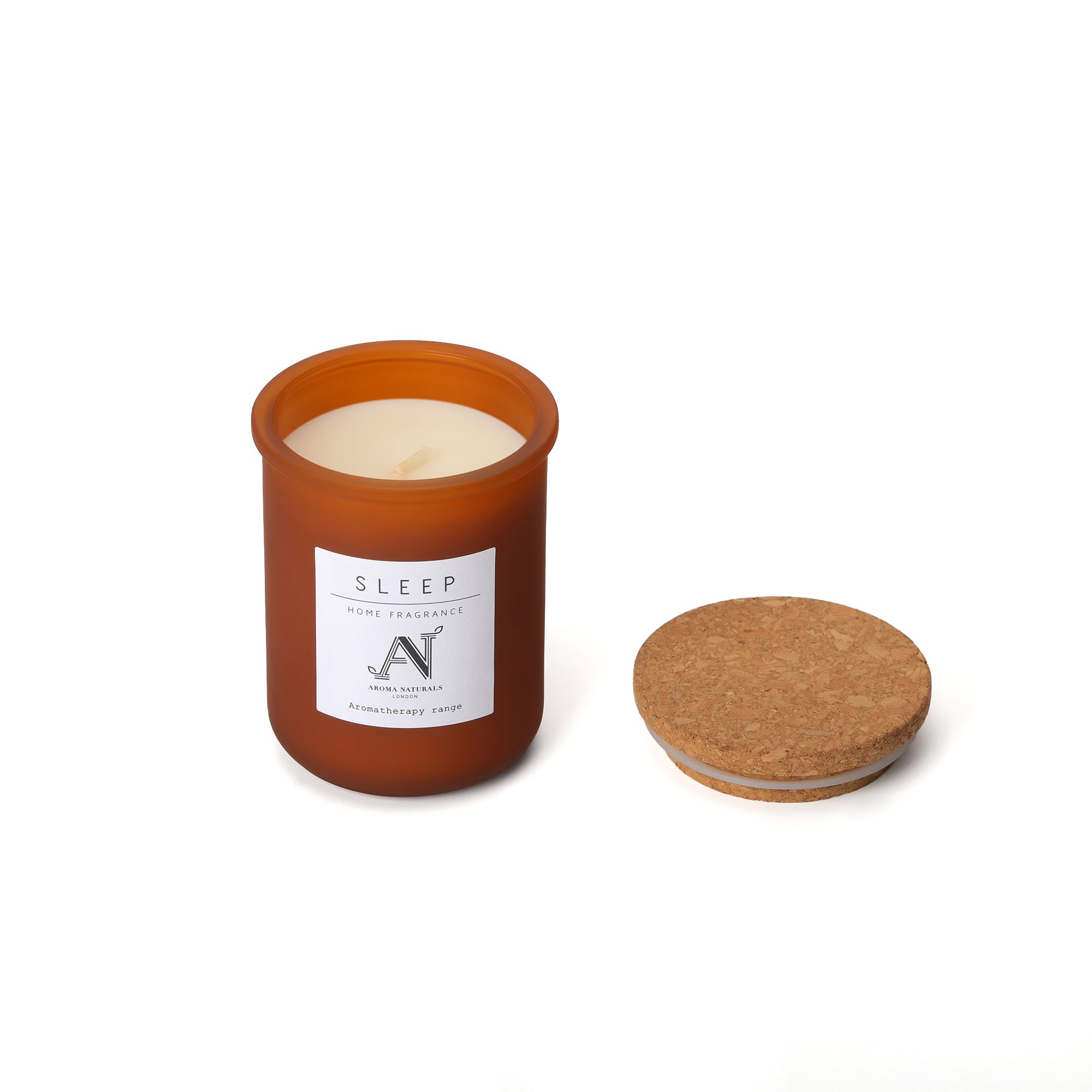 Aroma Naturals Sleep Scented Candle – Amber Glass with Cork Lid image 3
