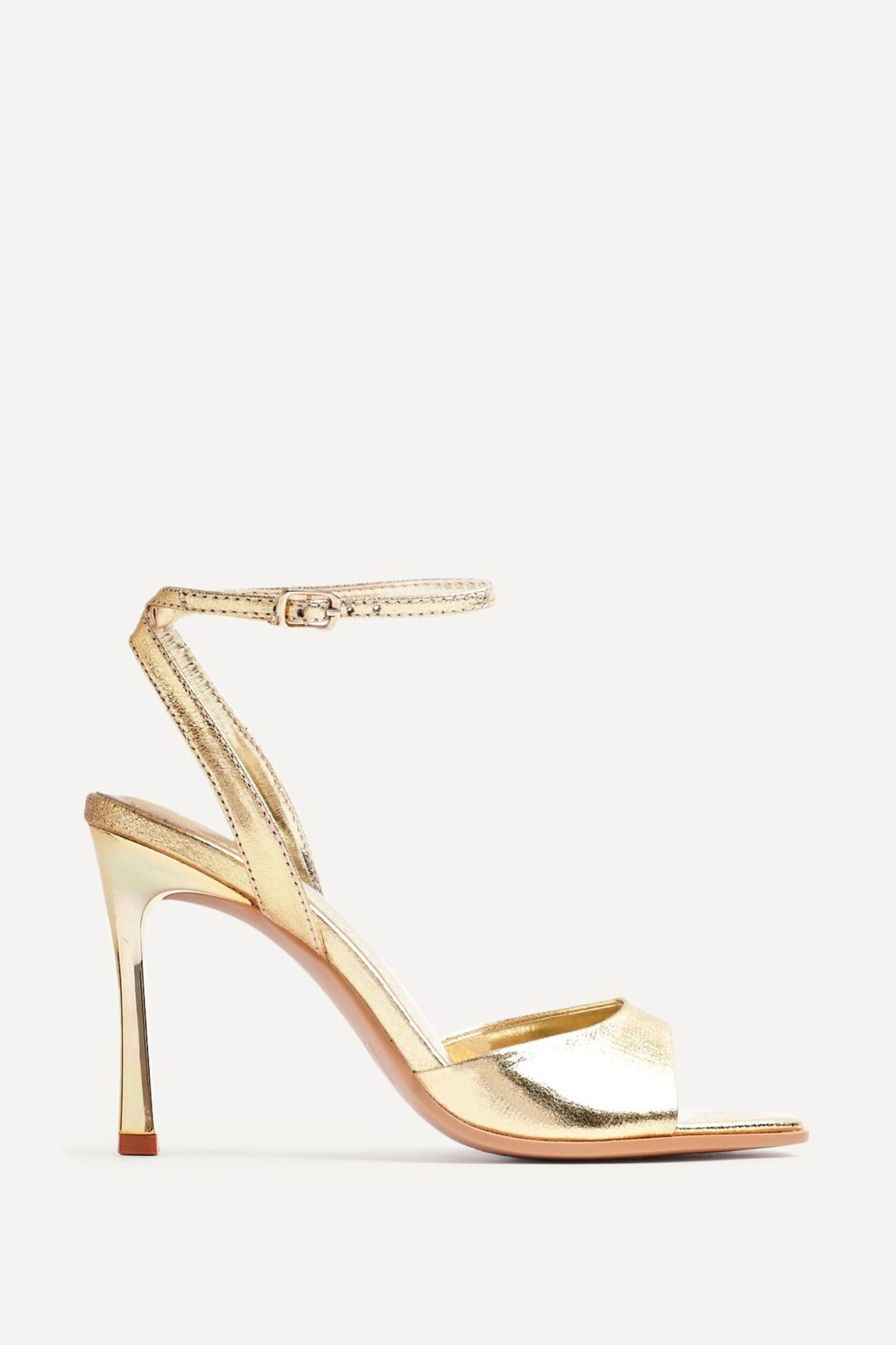 Linzi Jazz Gold Faux Leather Stiletto High Heels