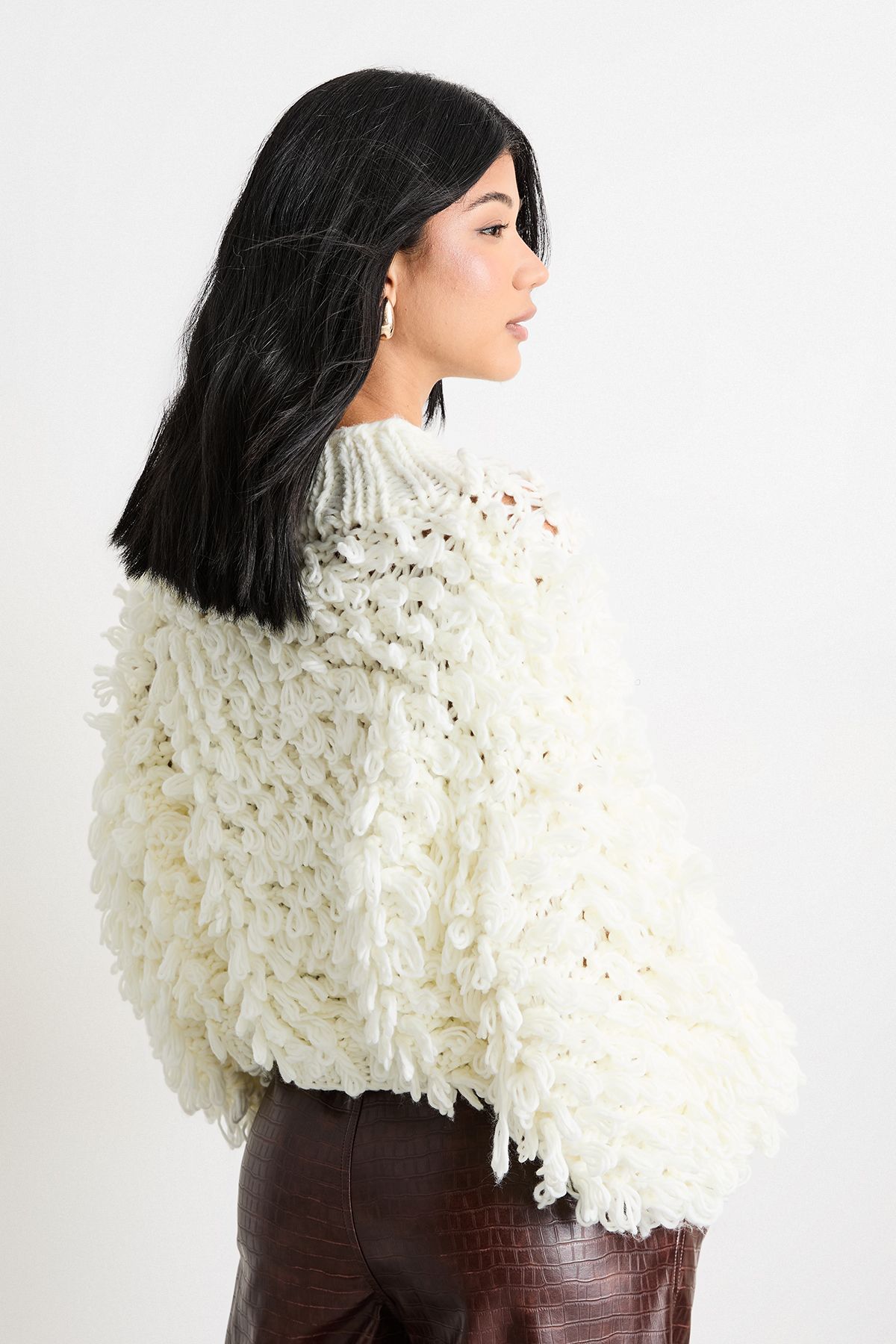 Warehouse Fringe Loop Bomber Cream image 3