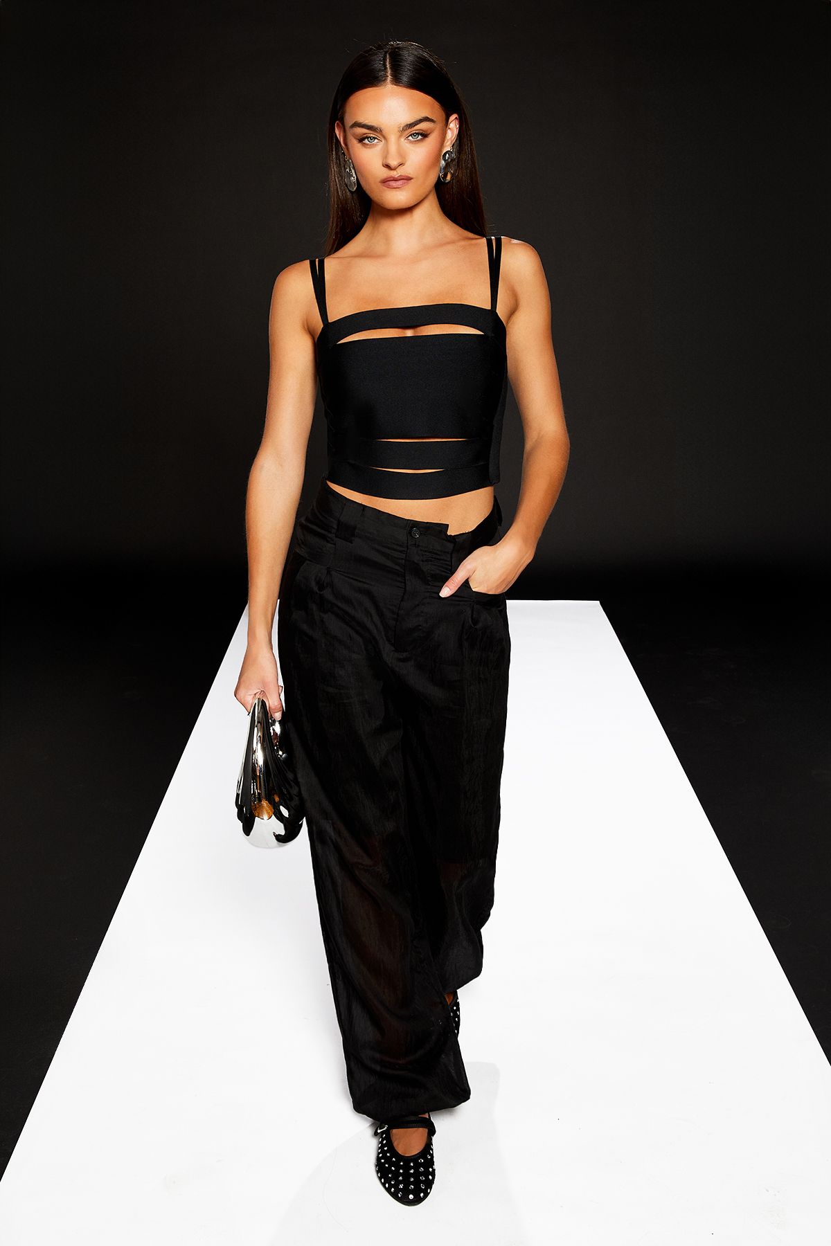 RUNWAY 1.8.1.8 Runway 1.8.1.8 Strap Cutout Bralet Black image 2