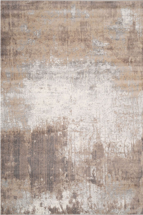 Kukoon Greige Distressed Abstract Living Area Rug