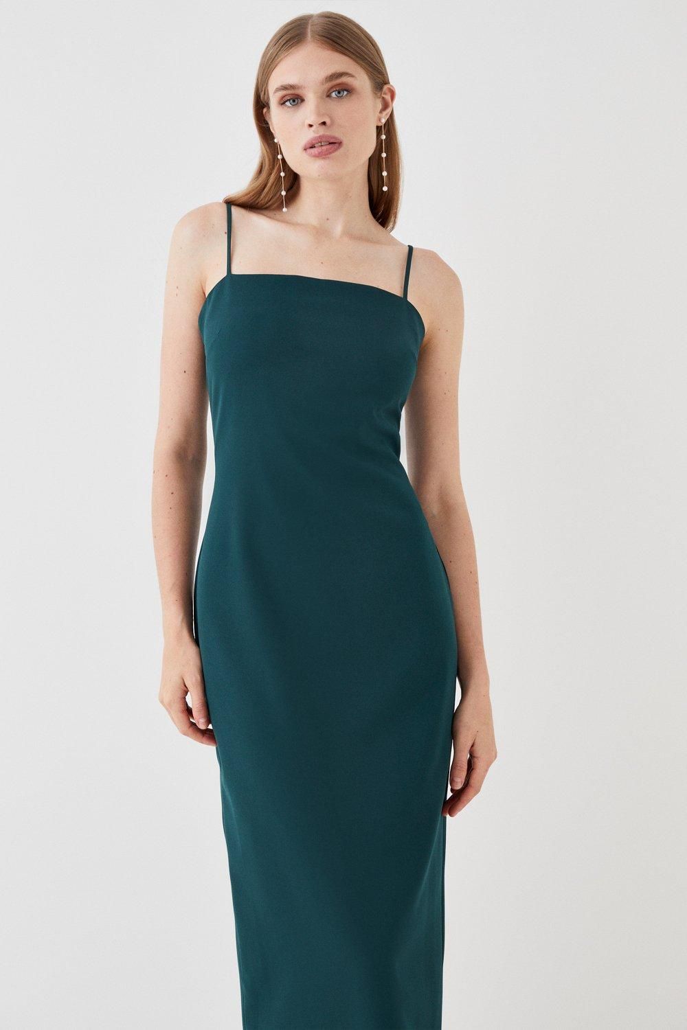 Coast Organza Top Crepe Bodice Multiwear Bridesmaids Dress Forest image 4