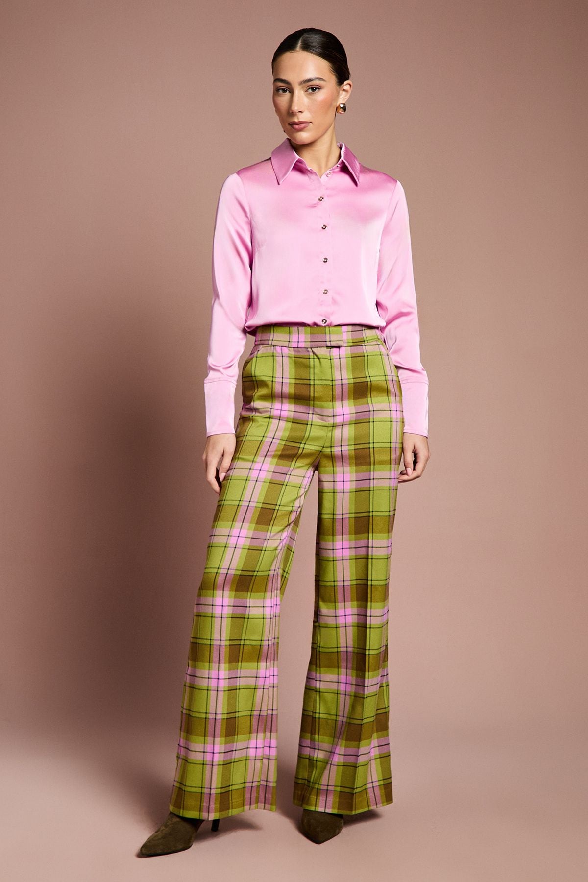 Coast Lisa Tan Long Sleeve Satin Shirt Pink image 4