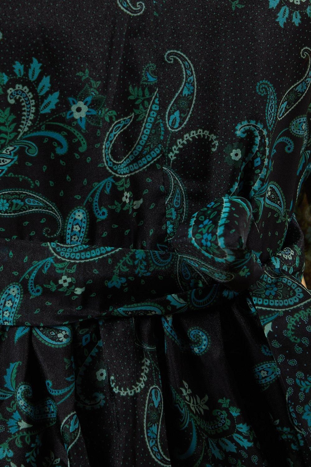 Oasis Organza Collared Mini Dress Teal image 5