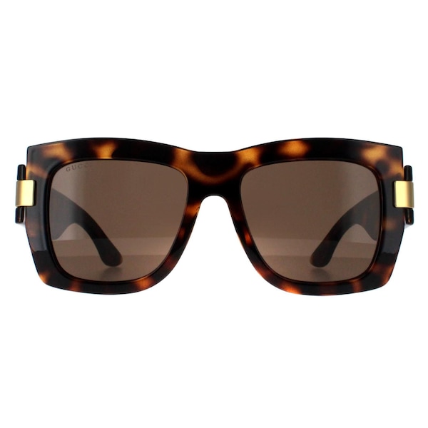 Gucci Square Dark Havana with Gold Brown GG1688S