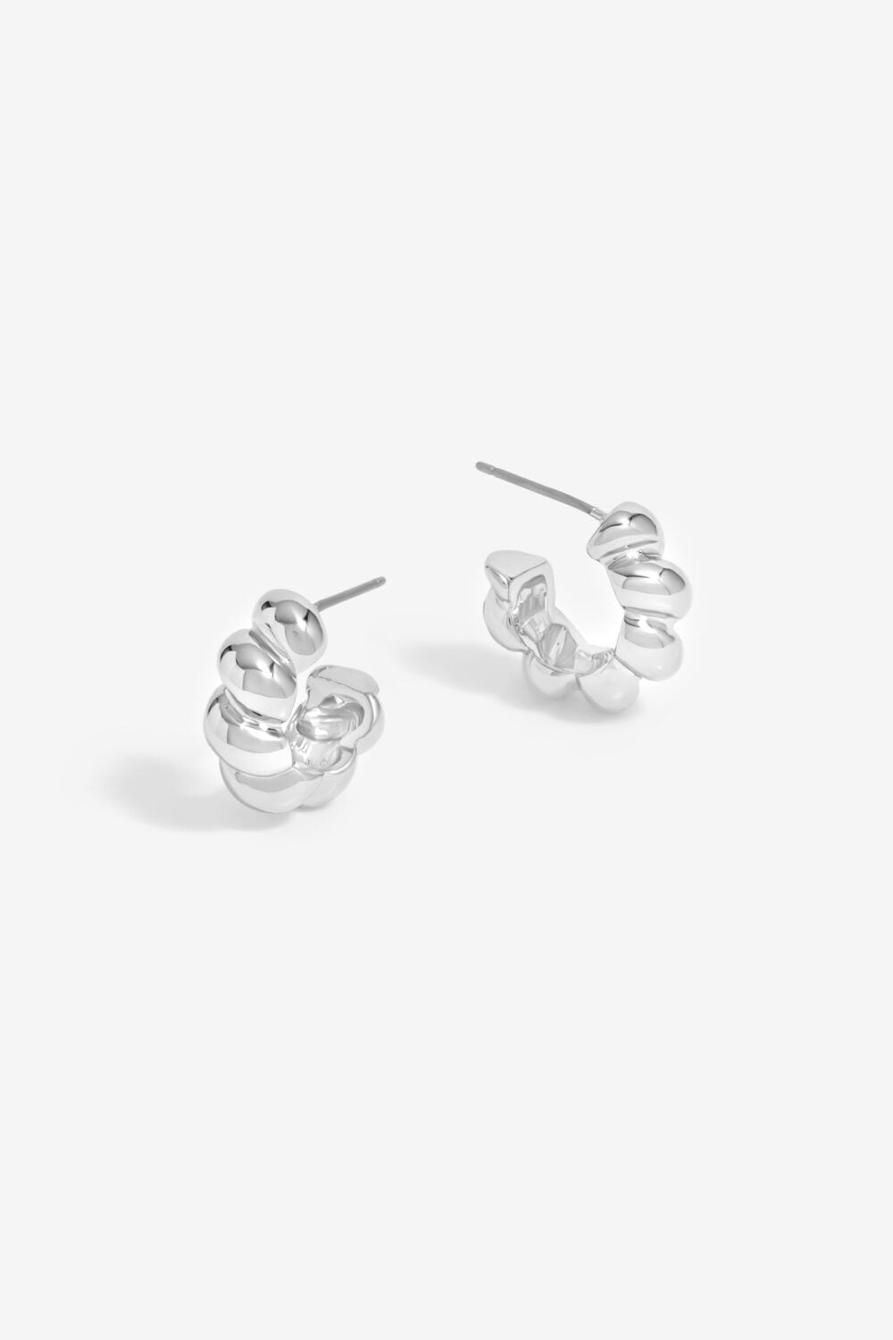 Inicio Silver Plated Twisted Polished Hoops - Gift Pouch image 1