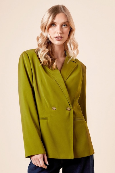 Dorothy Perkins Tailored Seam Front Detail Blazer Khaki