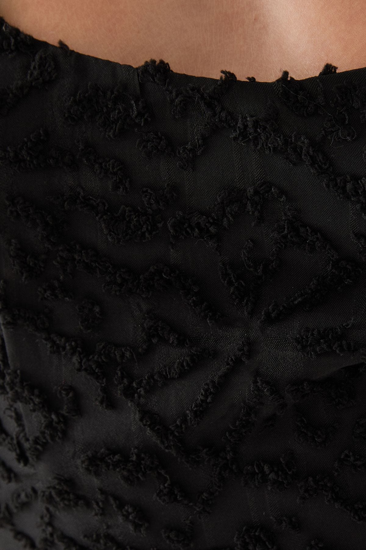 MissPap Textured Floral Chiffon Bias Maxi Black image 5