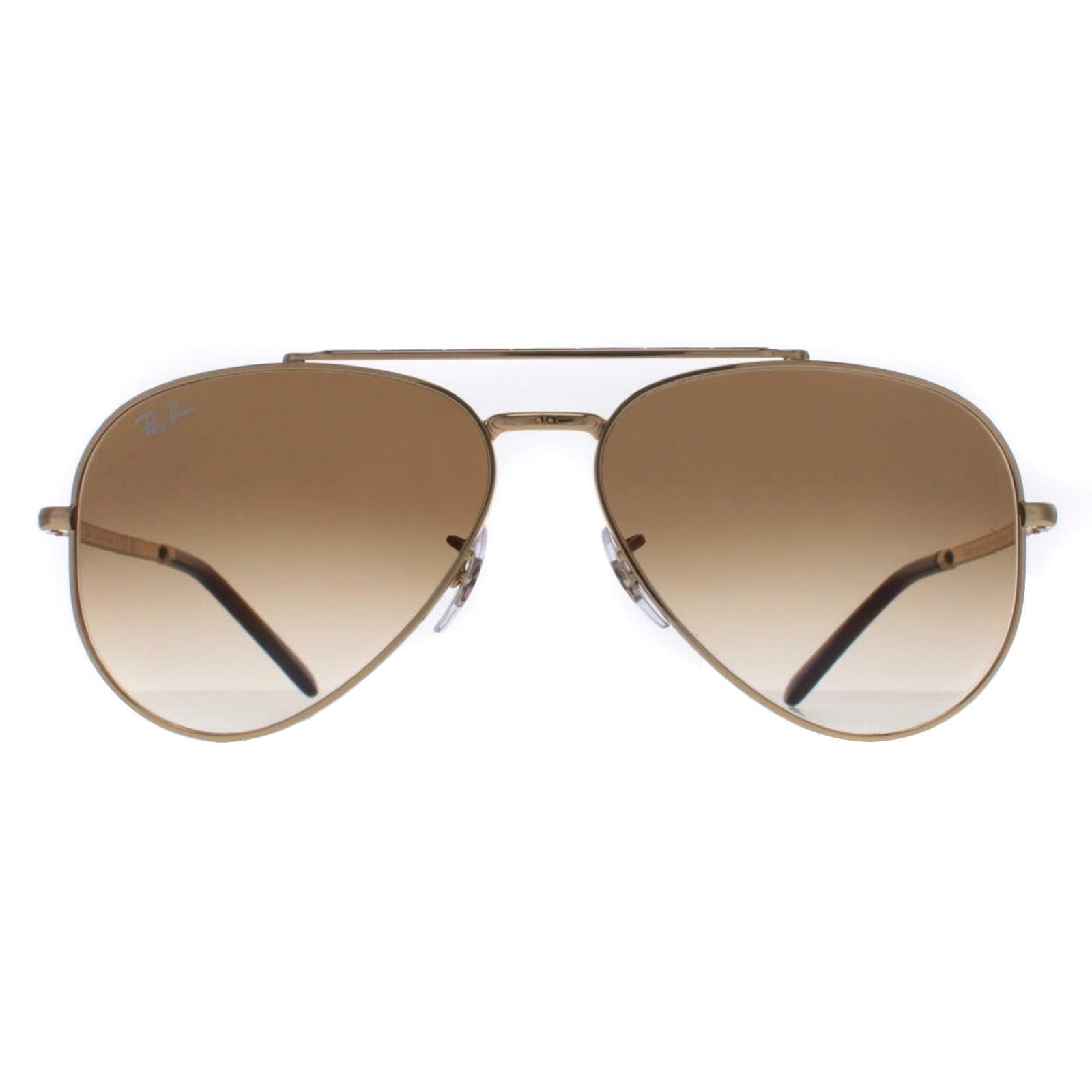 Ray-Ban Aviator Polished Gold Light Brown Gradient RB3625 New Aviator image 1
