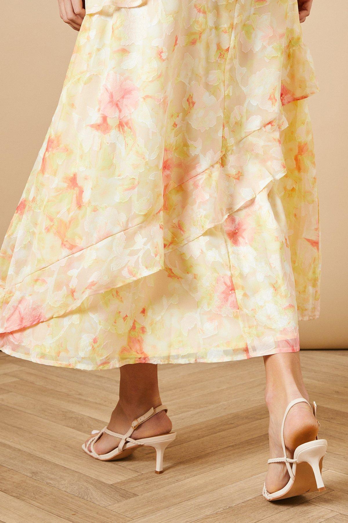 Oasis Mindy Faux Leather Plaited Kitten Heeled Sling Back Sandals Beige image 4