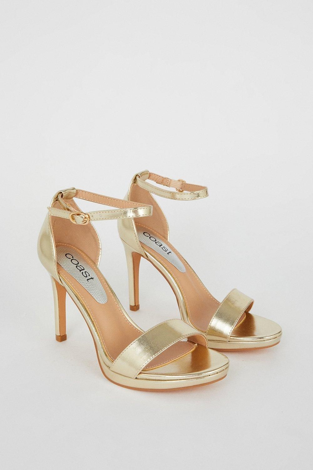 Coast Talia Platform High Heeled Sandals Gold image 4