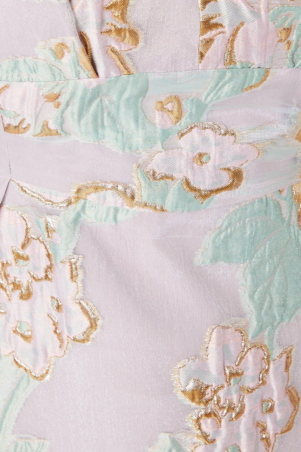 Coast Petite Pleated Bodice Organza Jacquard Midi Dress Pink image 5