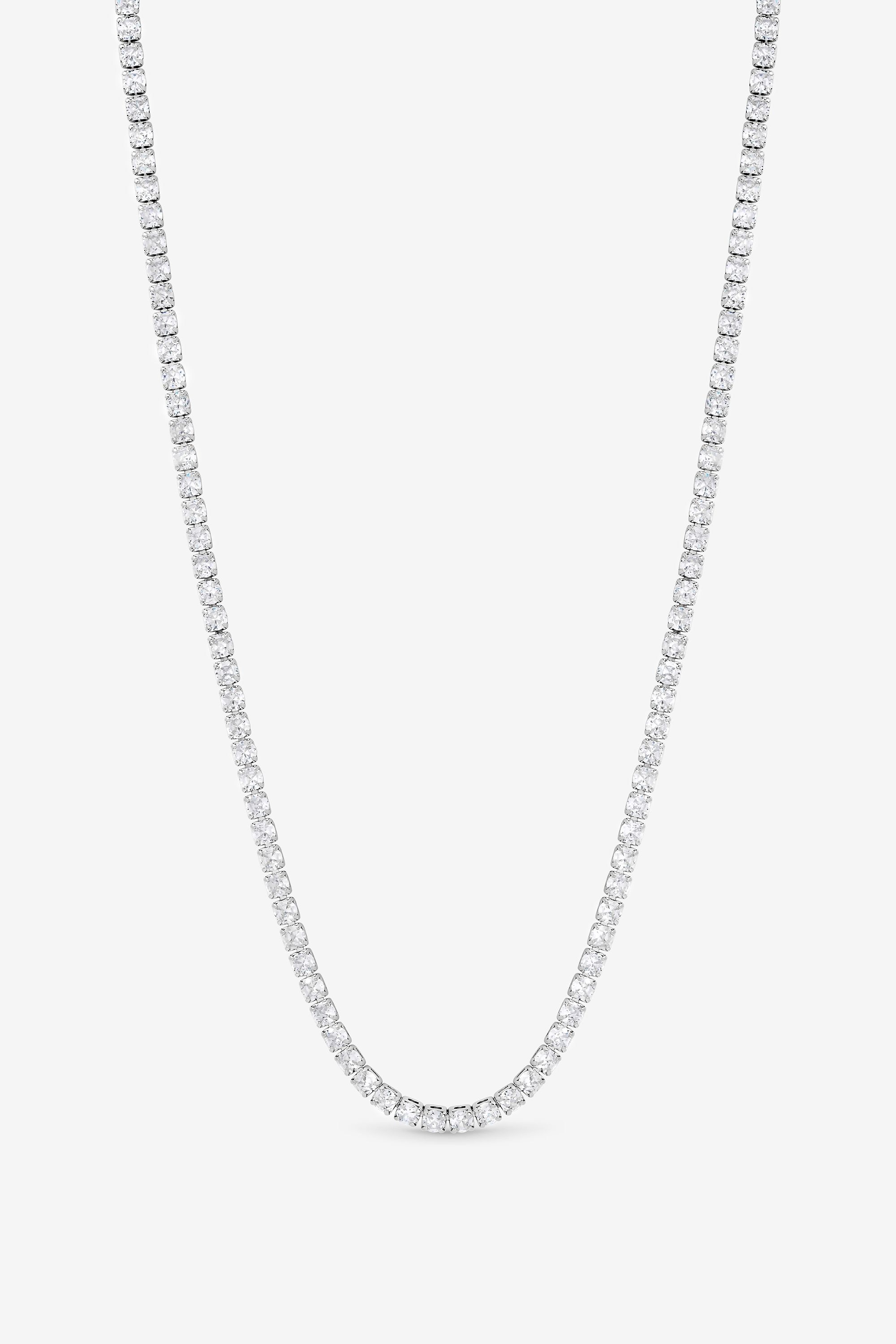 Jon Richard Rhodium Plated and Cubic Zirconia Round Tennis Necklace image 1