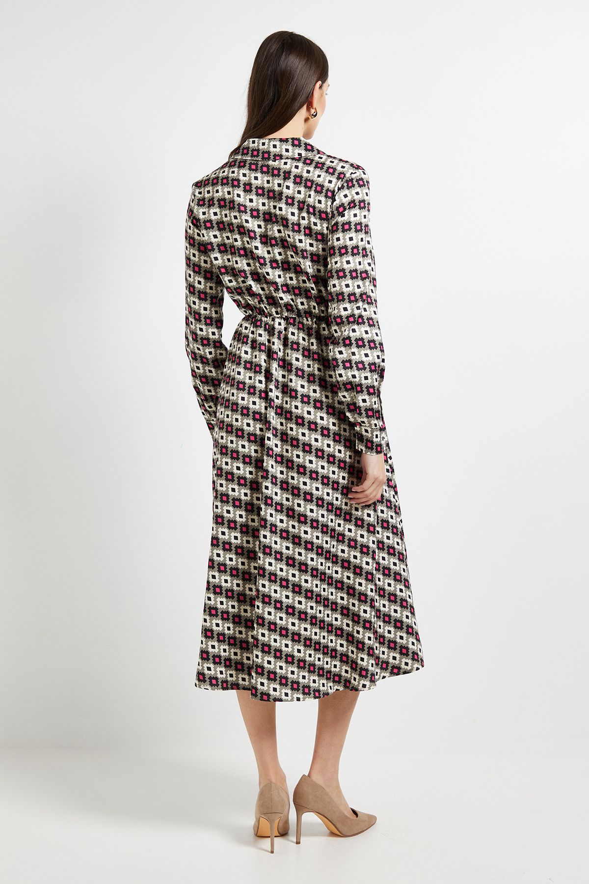 Principles Contrast Collar Shirt Dress Green image 3