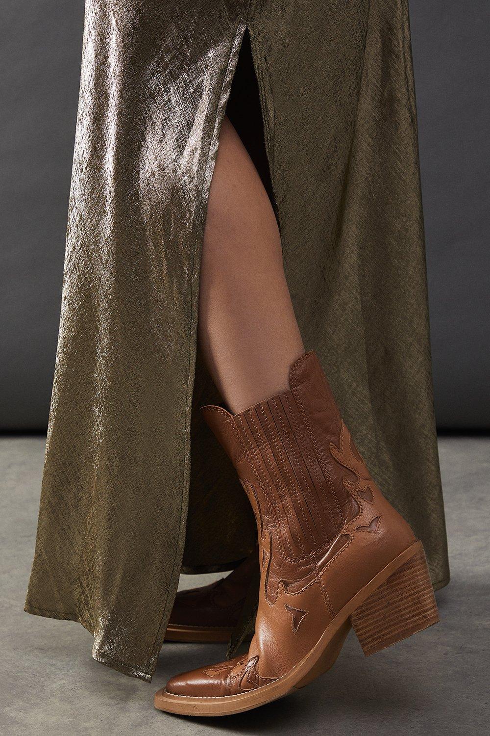 Warehouse Metallic Satin Bias Maxi Skirt image 4