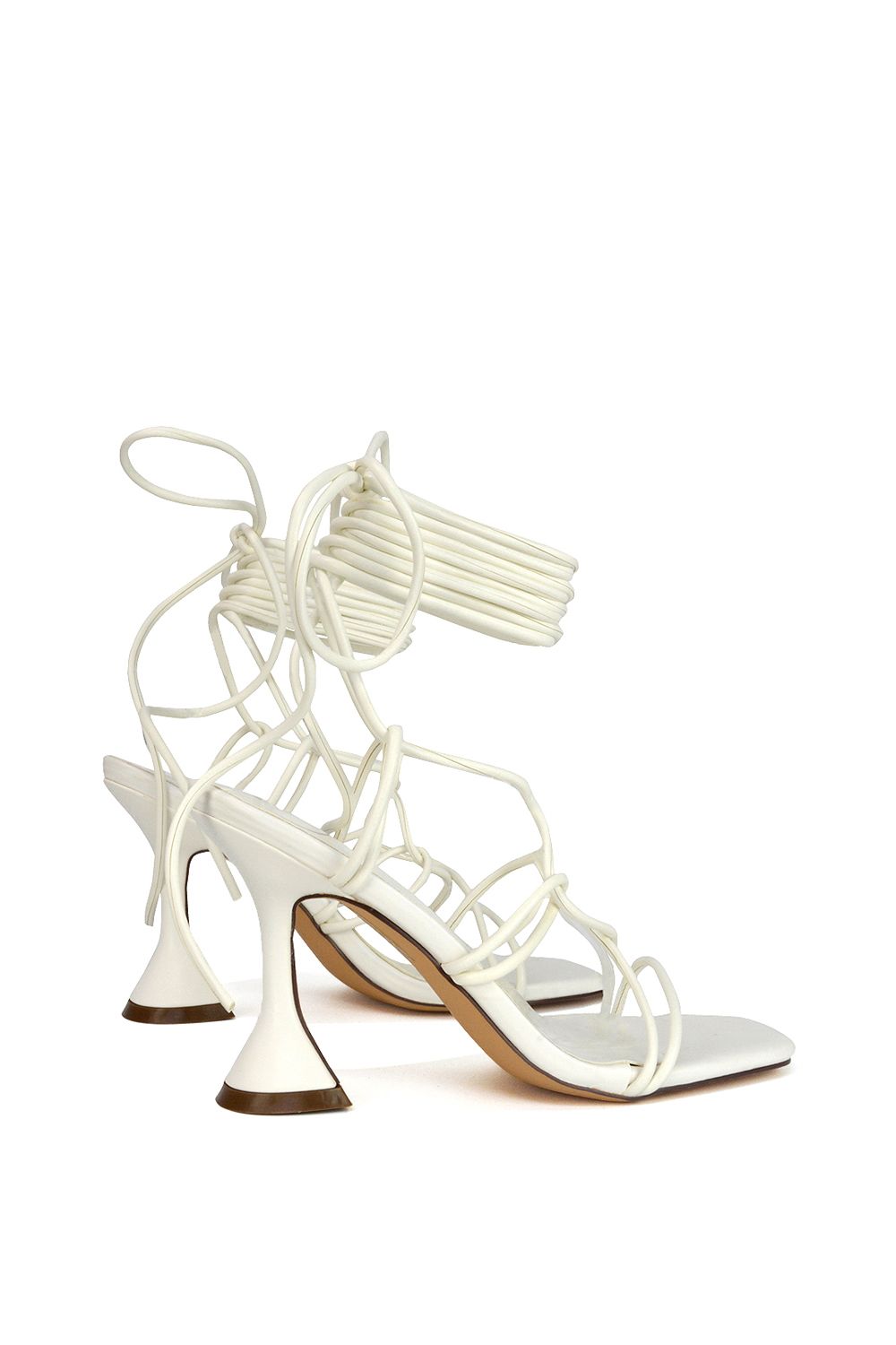 XY London 'Briar' Lace up Square Toe Sculptured Mid High Heels image 2