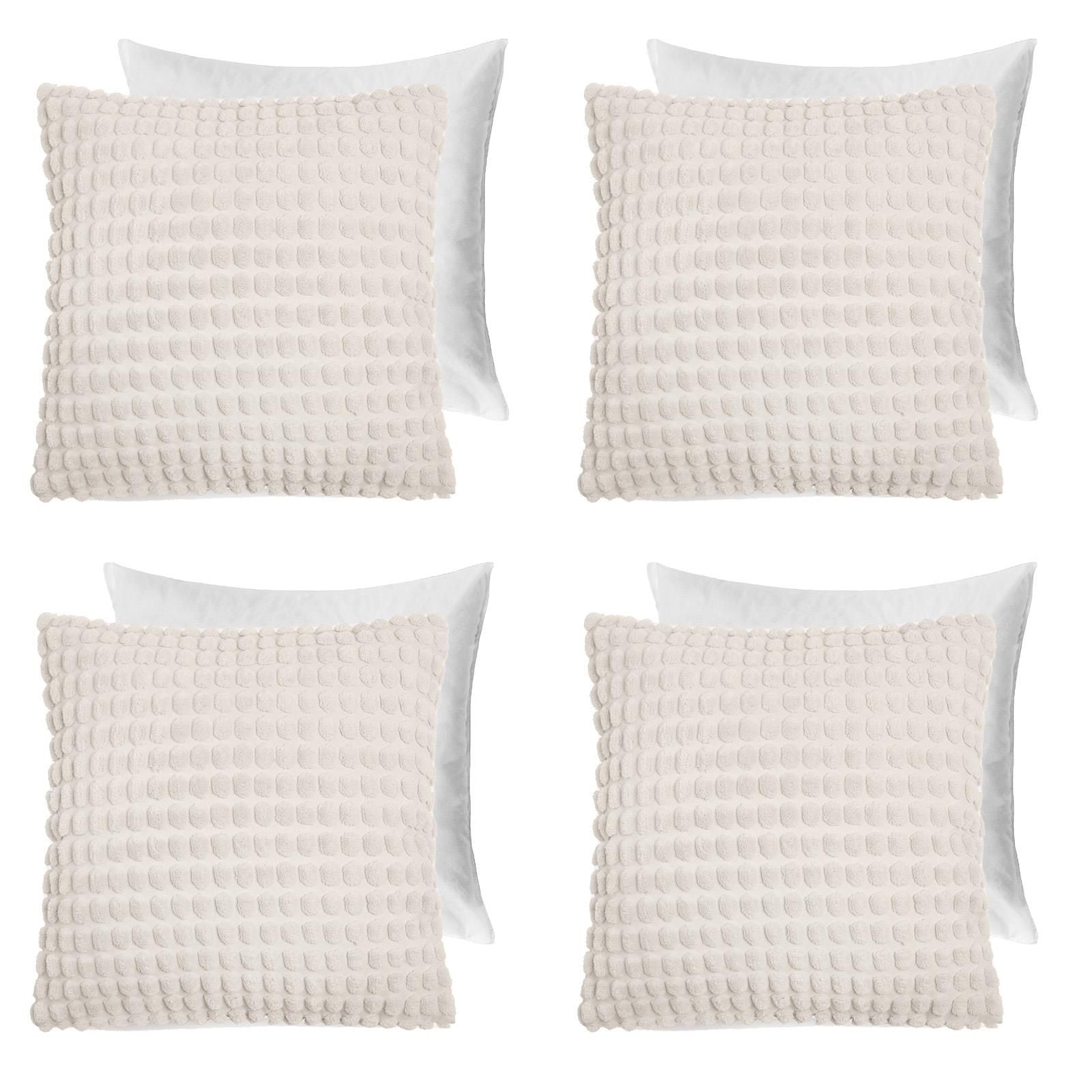 OHS 4 Pack Bobble Filled Cushion Covers Home Decor Set image 1