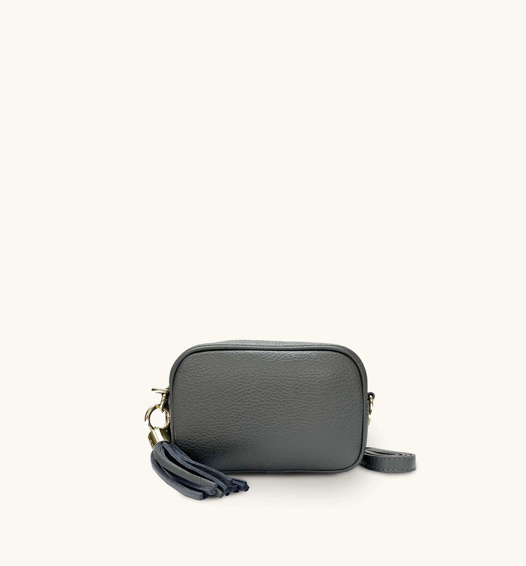 Apatchy London The Mini Tassel Leather Phone Bag With Gold Chain Crossbody Strap image 2