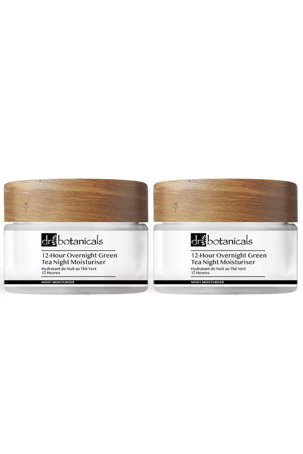 Dr. Botanicals 12-Hour Overnight Green Tea Night Moisturiser 50ml x 2 Duo Pack