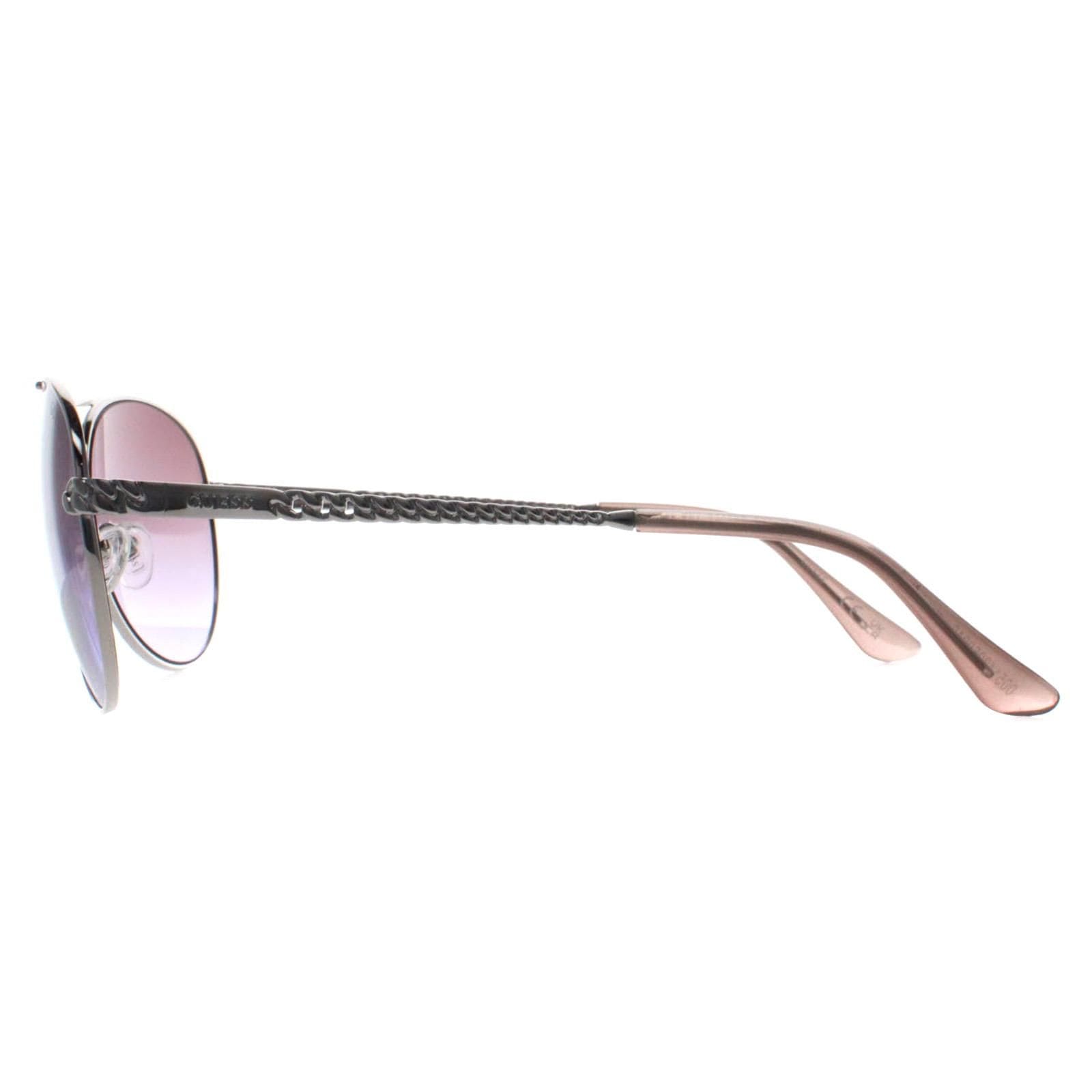 Guess Aviator Shiny Silver With Crystal Stones Violet Gradient GU7470-S image 3