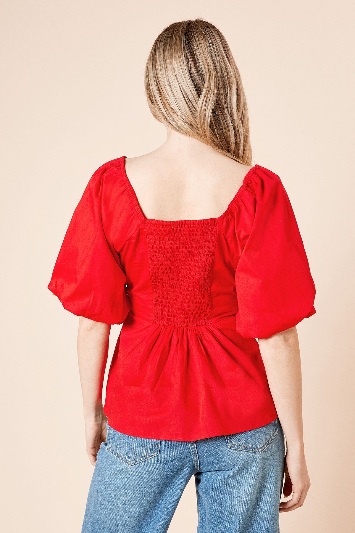 Dorothy Perkins Knot Detail Peplum Top Red image 4