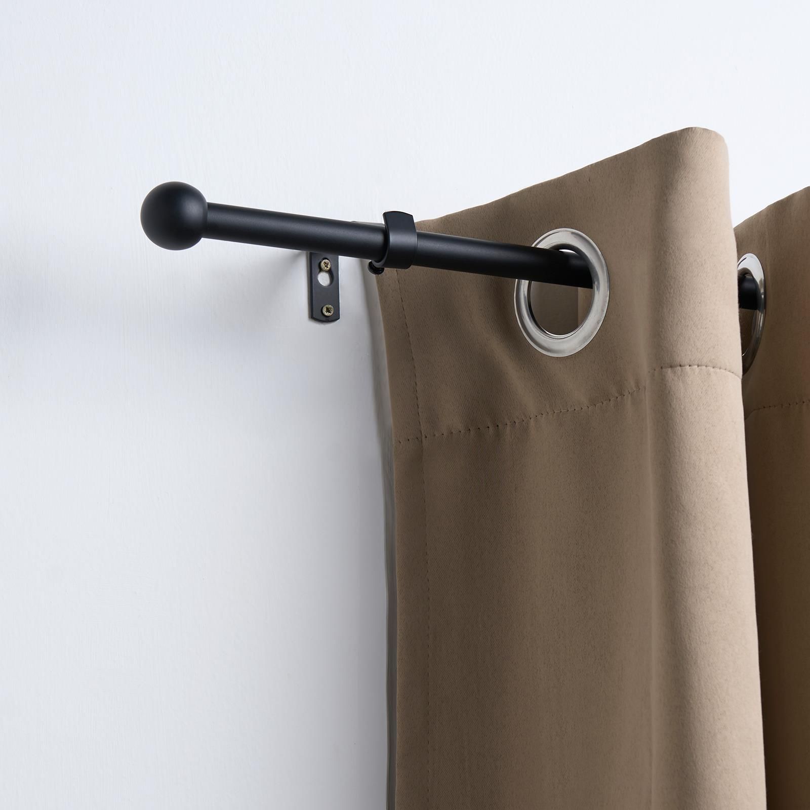 OHS Curtain Pole Extendable 16mm Metal Finnials Ball End Rings Rod Fittings image 3