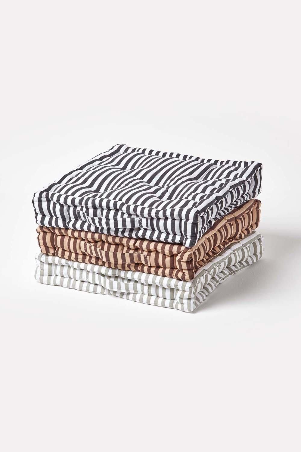 Homescapes Cotton Thin Stripe Floor Cushion image 6