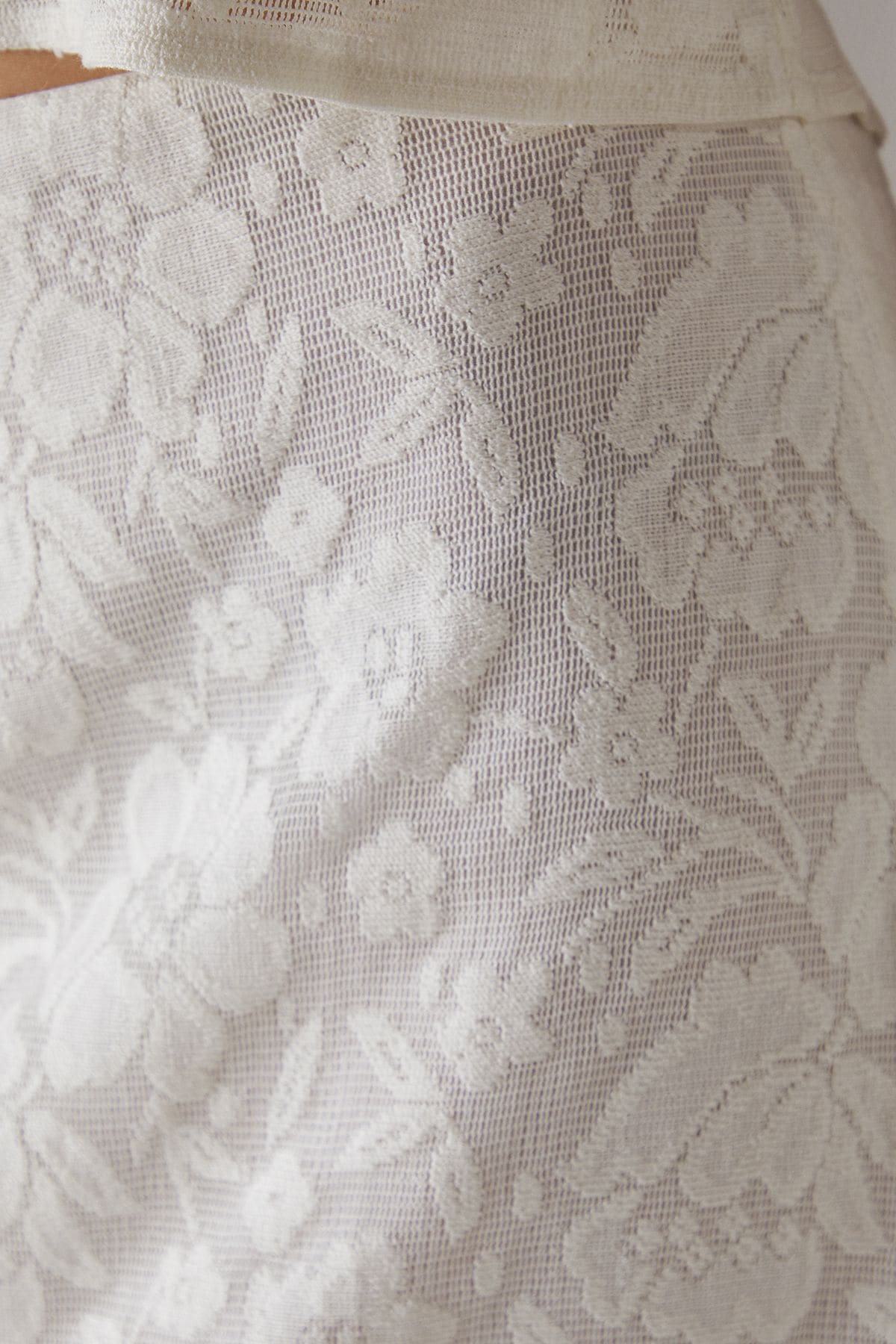 Warehouse Tablecloth Crochet Column Maxi Skirt Ivory image 5