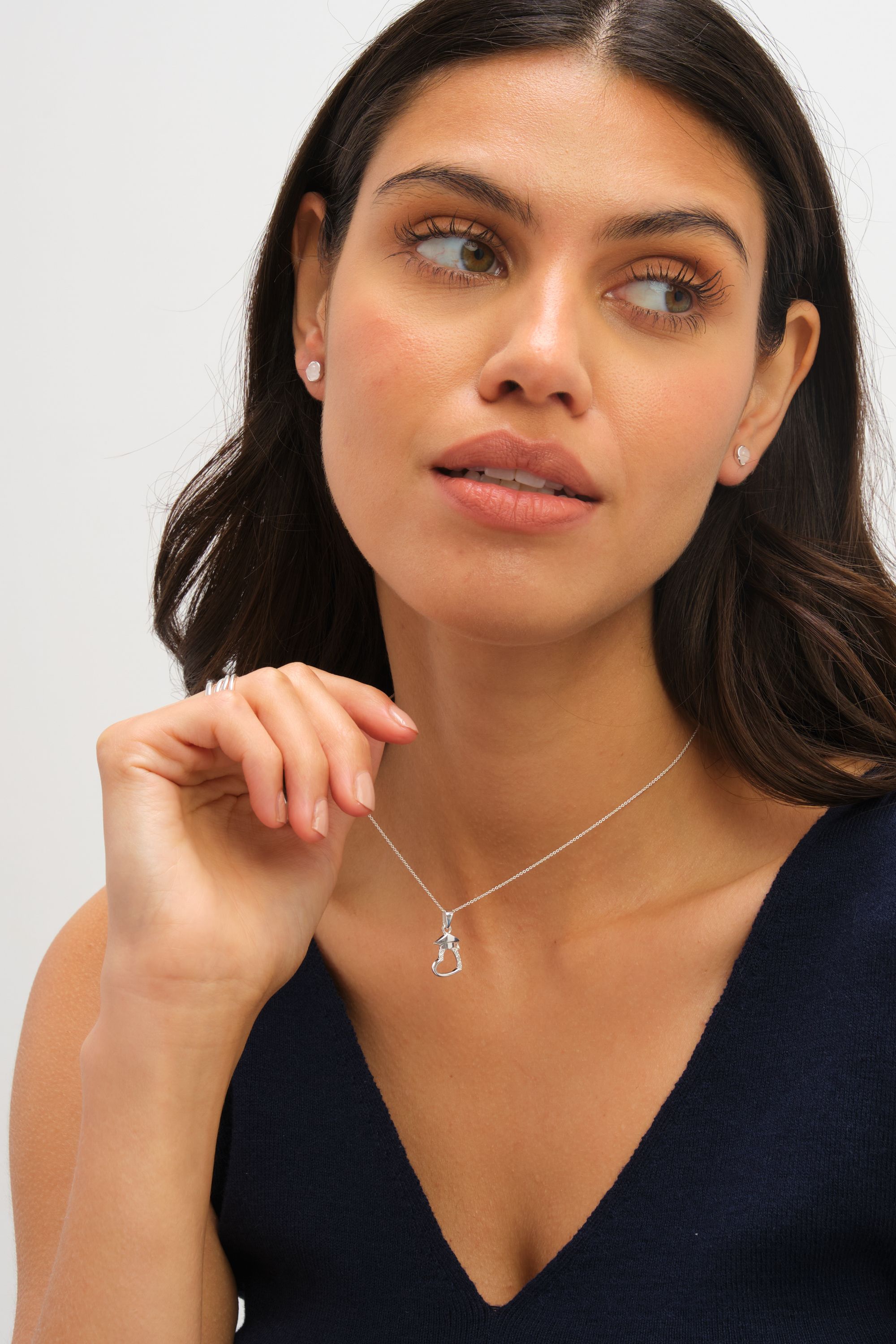 Simply Silver Sterling Silver 925 Polished Rose Stud Earrings image 2