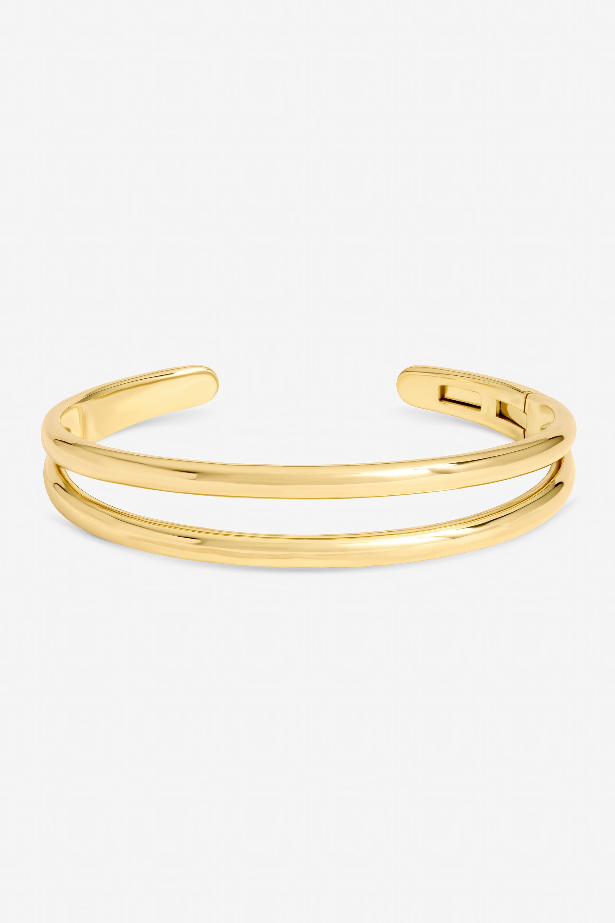 Inicio Gold Plated Polished Double row Cuff - Gift Pouch image 1