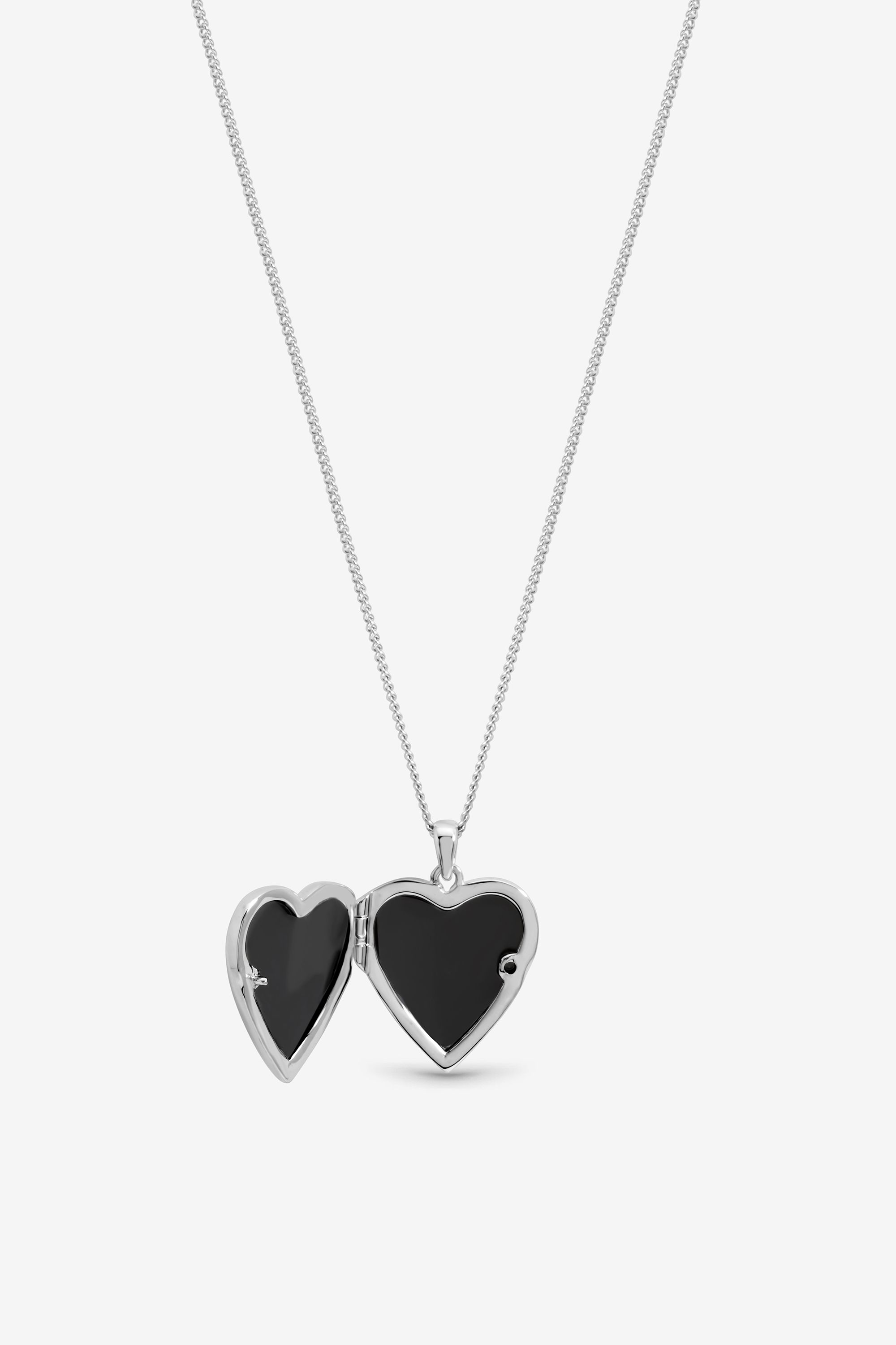 Inicio Sterling Silver Plated Heart Cross Locket - Gift Pouch image 2