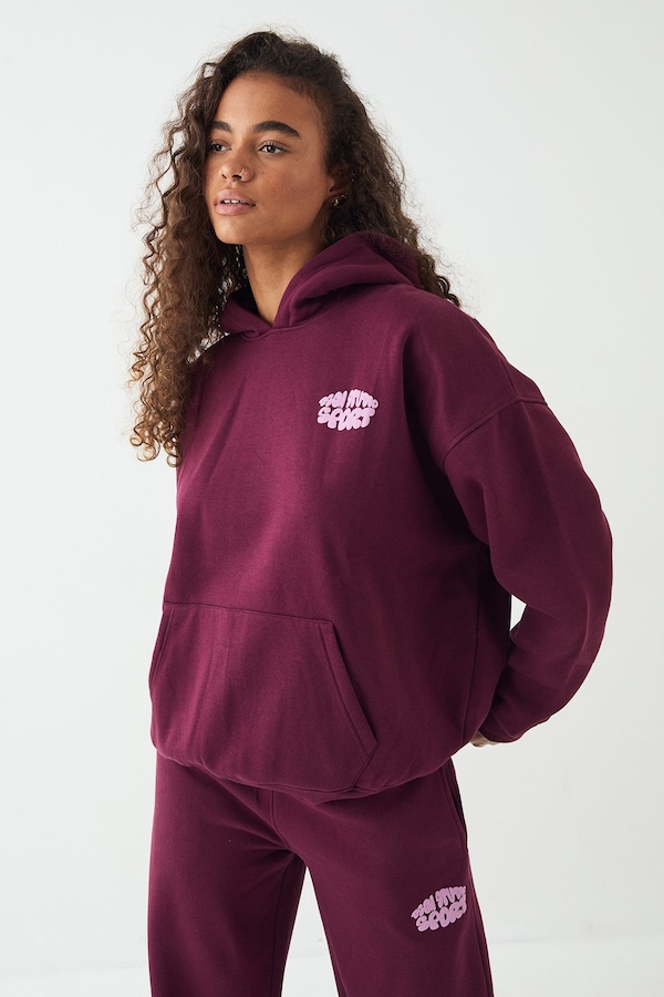 DSGN Studio DSGN Studio Sport Bubble Oversized Hoodie Plum