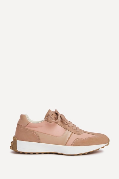 Linzi Hustle Dusky Pink Suede Mix Sports Trainers
