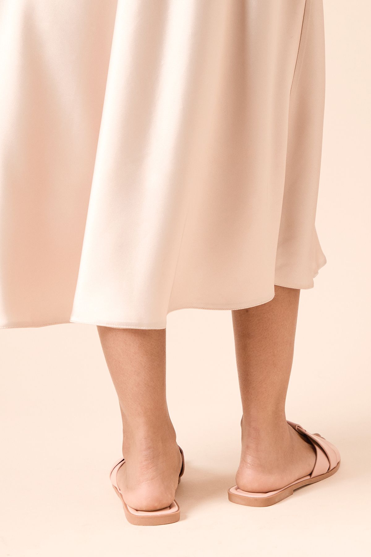 Dorothy Perkins Felicity Faux Leather Sliders Blush image 4