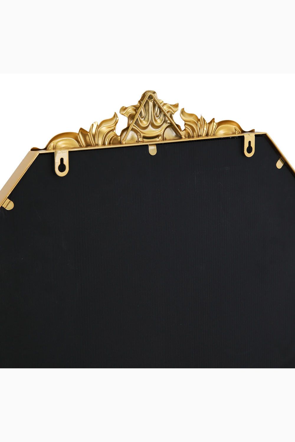 Living and Home 60cm W x 90cm H Gold Wave Carved Metal Framed Decorative Wall Mirror Makeup Mirror image 6