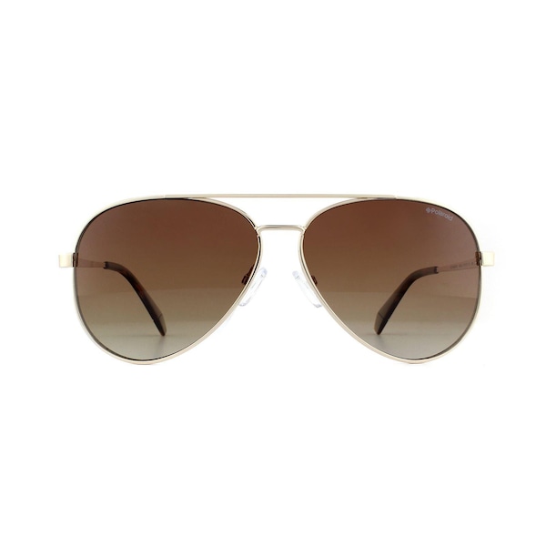 Polaroid Aviator Gold Brown Gradient Polarized Sunglasses