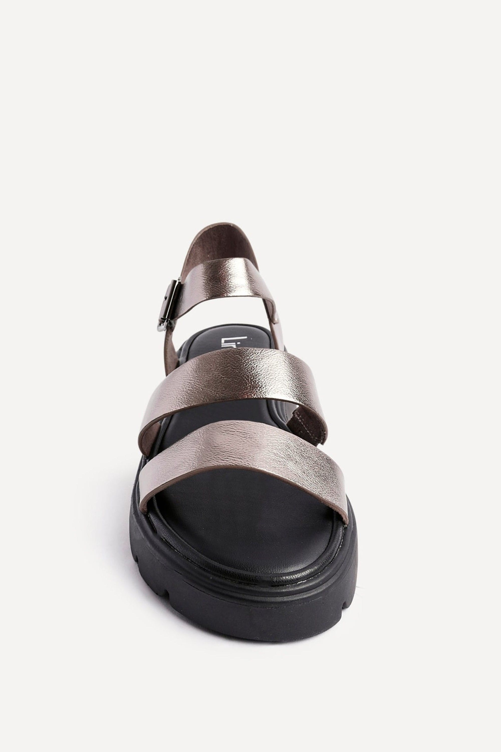 Linzi Ramona Pewter Faux Leather Gladiator Style Two Strap Sandal image 4