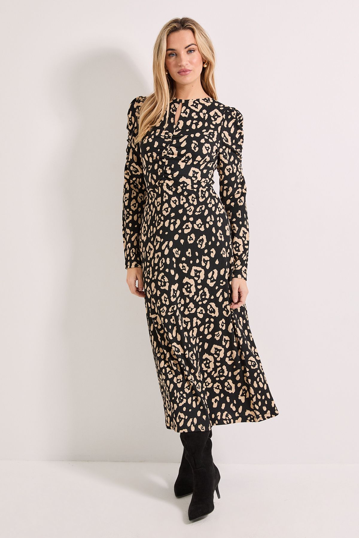 Dorothy Perkins Animal Keyhole Midi Dress Animal image 1