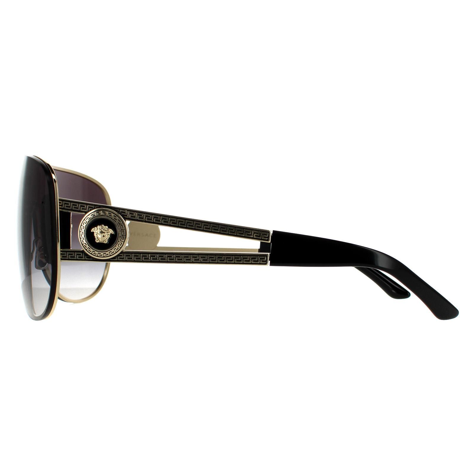 Versace Shield Pale Gold Grey Gradient Sunglasses image 3