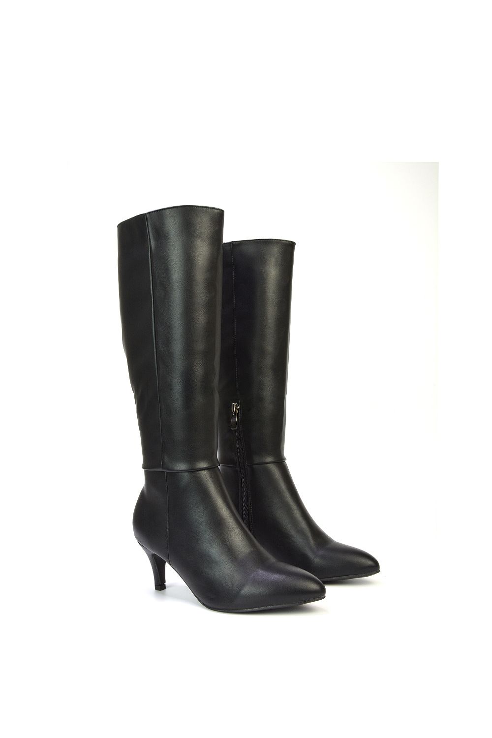 XY London 'Coby' Pointed Mid Stiletto Heel Knee High Boots image 4